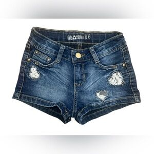 GIRLS ATTITUDE - 6 - Heart Patch Jean Shorts